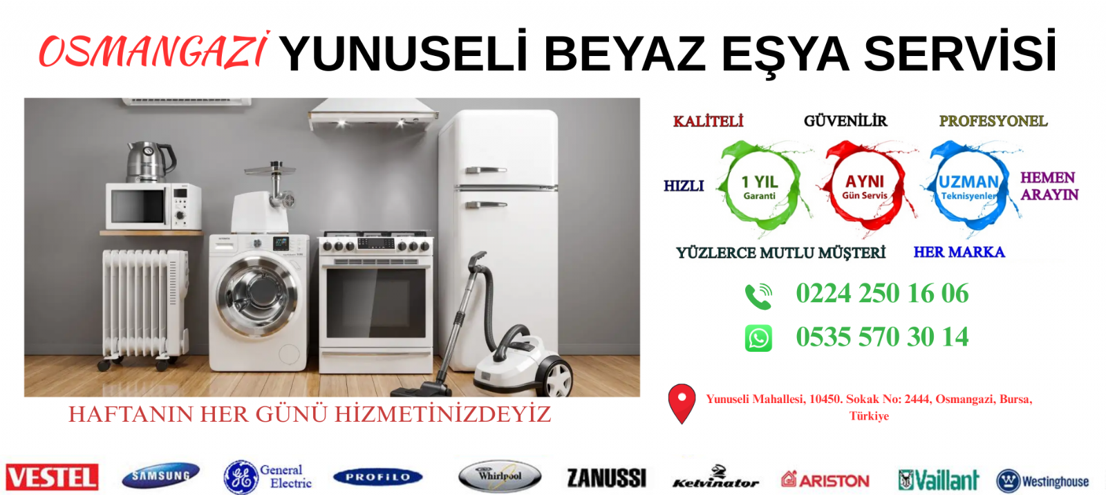 YUNUSELİ Beyaz Eşya Servisi